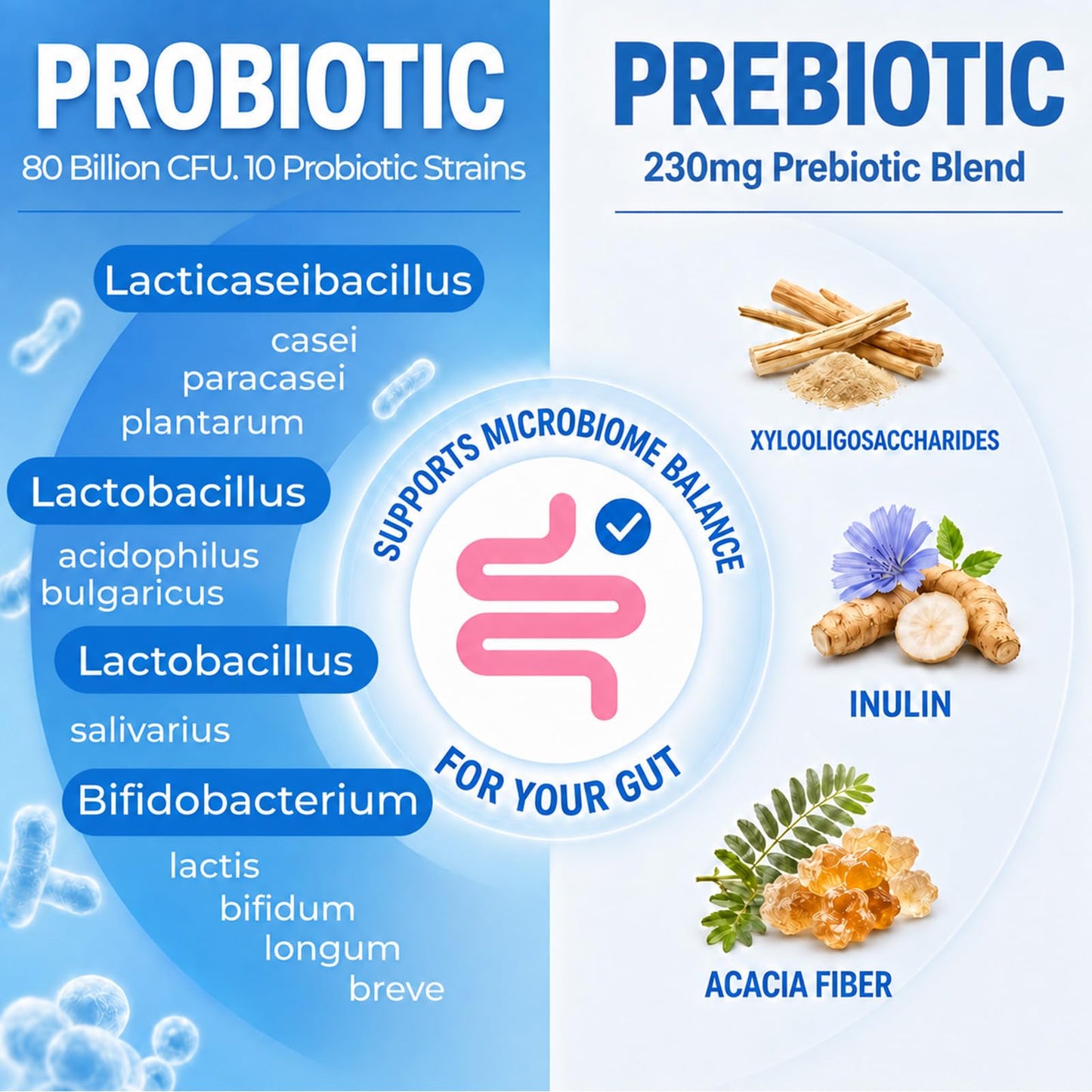 Gut Health Capsule Supplement, Supports Microbiome, Leaky Gut, and Digestion, with 80 Billion CFU Probiotics, Prebiotics, Digestive Enzymes, 30-in-1 Gut Health Supplement, 100 Capsules