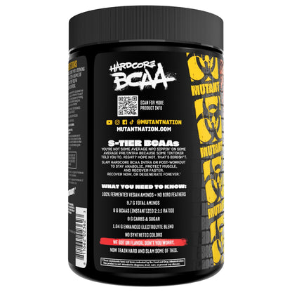 Mutant Hardcore BCAA - Pre, Intra or Post Workout – BCAA Next Level branched-Chain Amino Acids Supplement – Hydration + Recovery - 30 Serving - Blue Raspberry