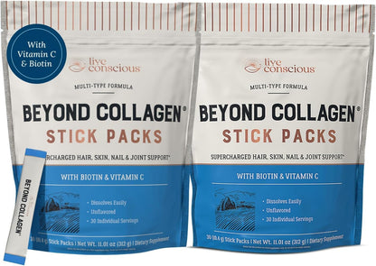 Live Conscious Collagen Peptides Powder - Naturally-Sourced Hydrolyzed Collagen Powder - Hair, Skin, Nail, and Joint Support - Type I & III Grass-Fed Collagen Supplements for Women and Men - 16oz