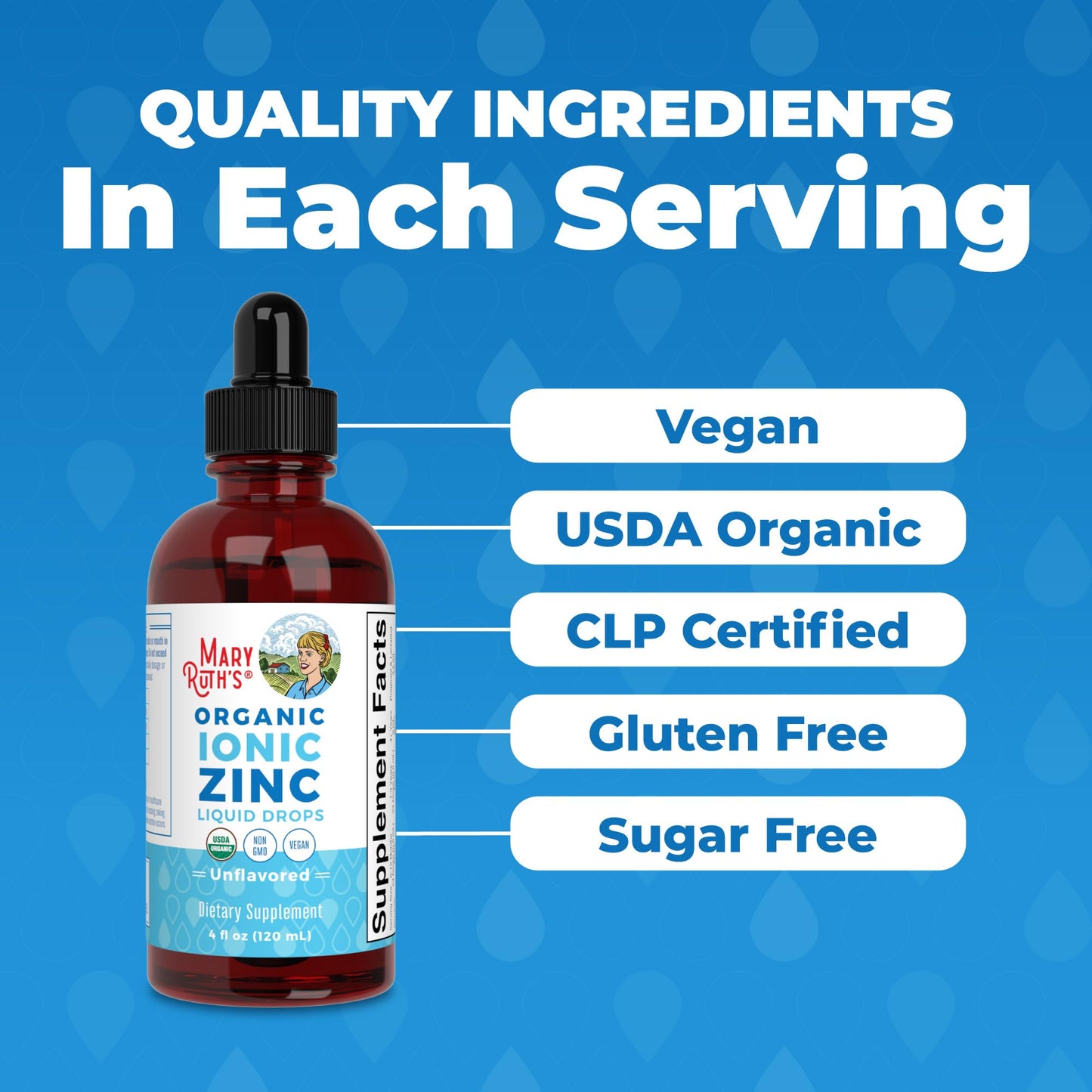 MaryRuth's Organic Liquid Zinc Supplement for Kids & Adults | Immune Support | Skin Health | Antioxidant | Cellular Metabolism | Zinc Sulfate | Vegan | Non-GMO | Sugar Free | Gluten Free | 4 oz
