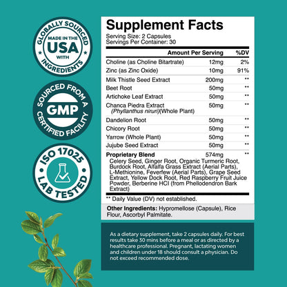 Liver Cleanse Detox & Repair Formula - Herbal Liver Support Supplement