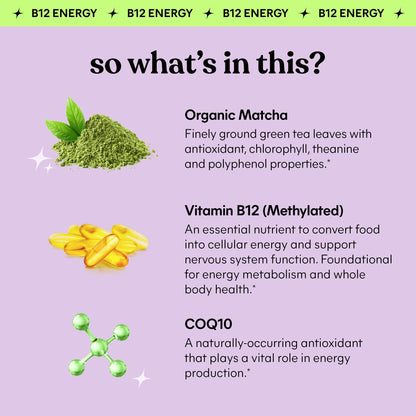 Lemme Matcha Superfood Energy Gummies with Organic Matcha Green Tea, Vitamin B12
