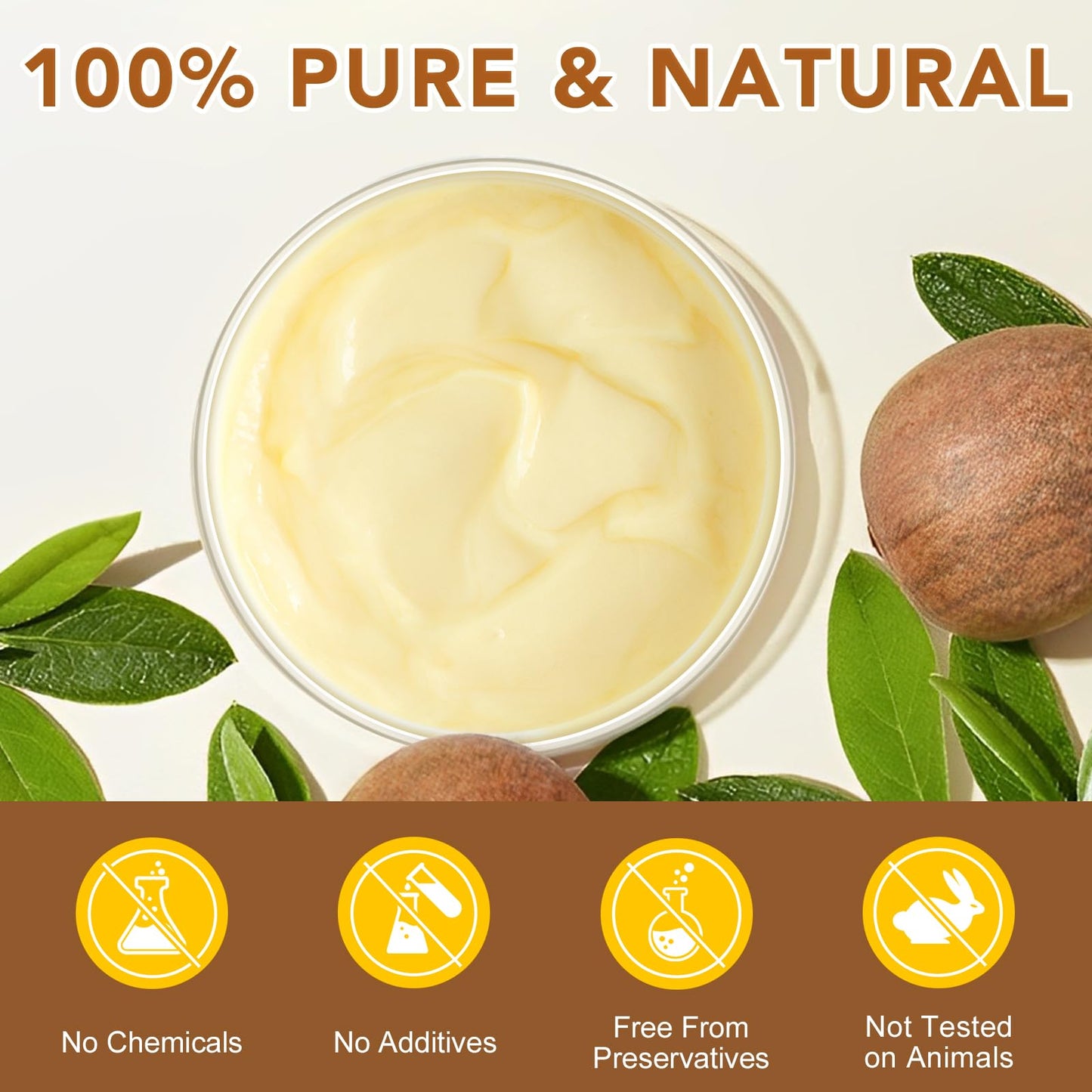 Shea Butter Raw, Pure Natural Shea Butter for Face & Body with Vitamin A, E and F, Hand Cream, Long-Lasting Hydration & Deeply Moisturizing for Dry, Cracked Skin, SkinCare, Keeps Skin Healthy 7.8 oz