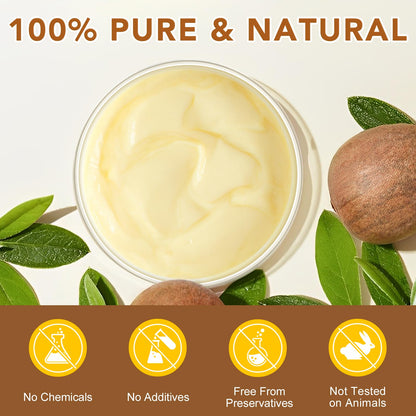 Shea Butter Raw, Pure Natural Shea Butter for Face & Body with Vitamin A, E and F, Hand Cream, Long-Lasting Hydration & Deeply Moisturizing for Dry, Cracked Skin, SkinCare, Keeps Skin Healthy 7.8 oz