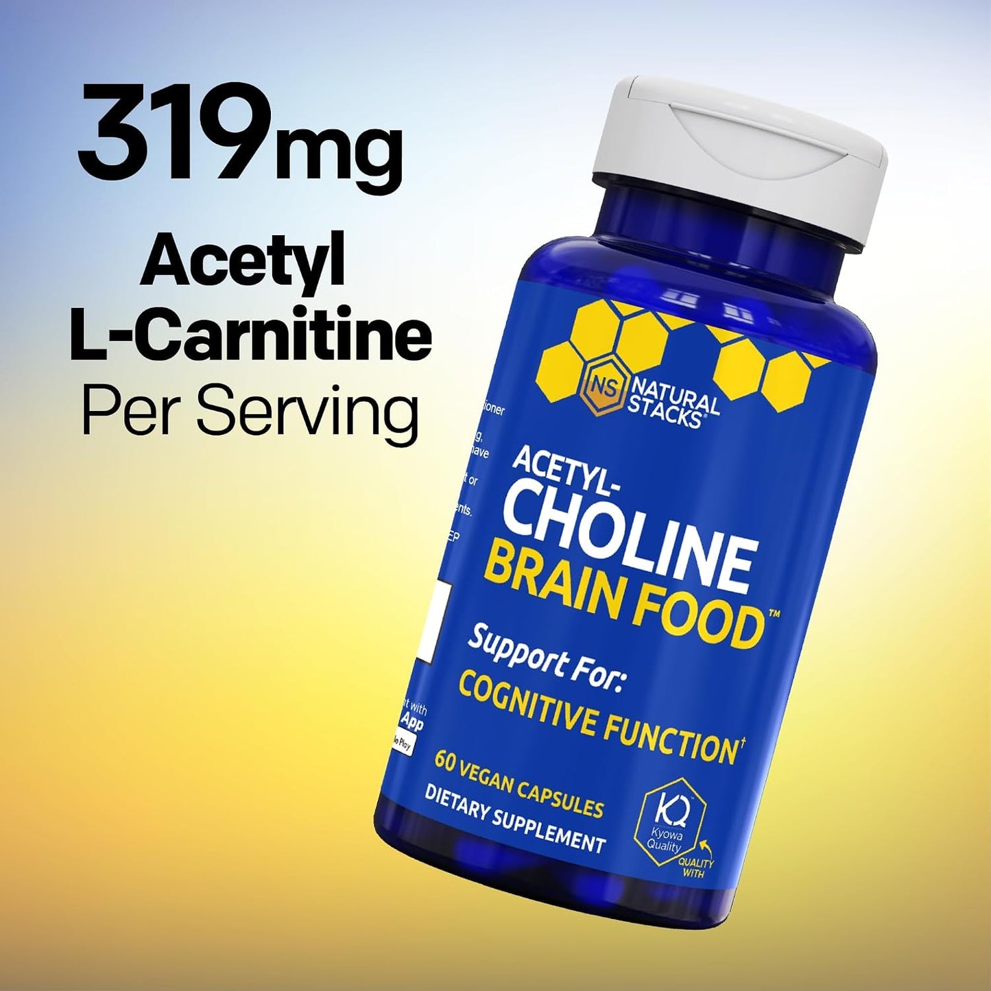 NATURAL STACKS Acetylcholine Brain Food & Serotonin Brain Food Bundle - Supports a Positive Mood & Cognitive Function* - 120 Total Capsules