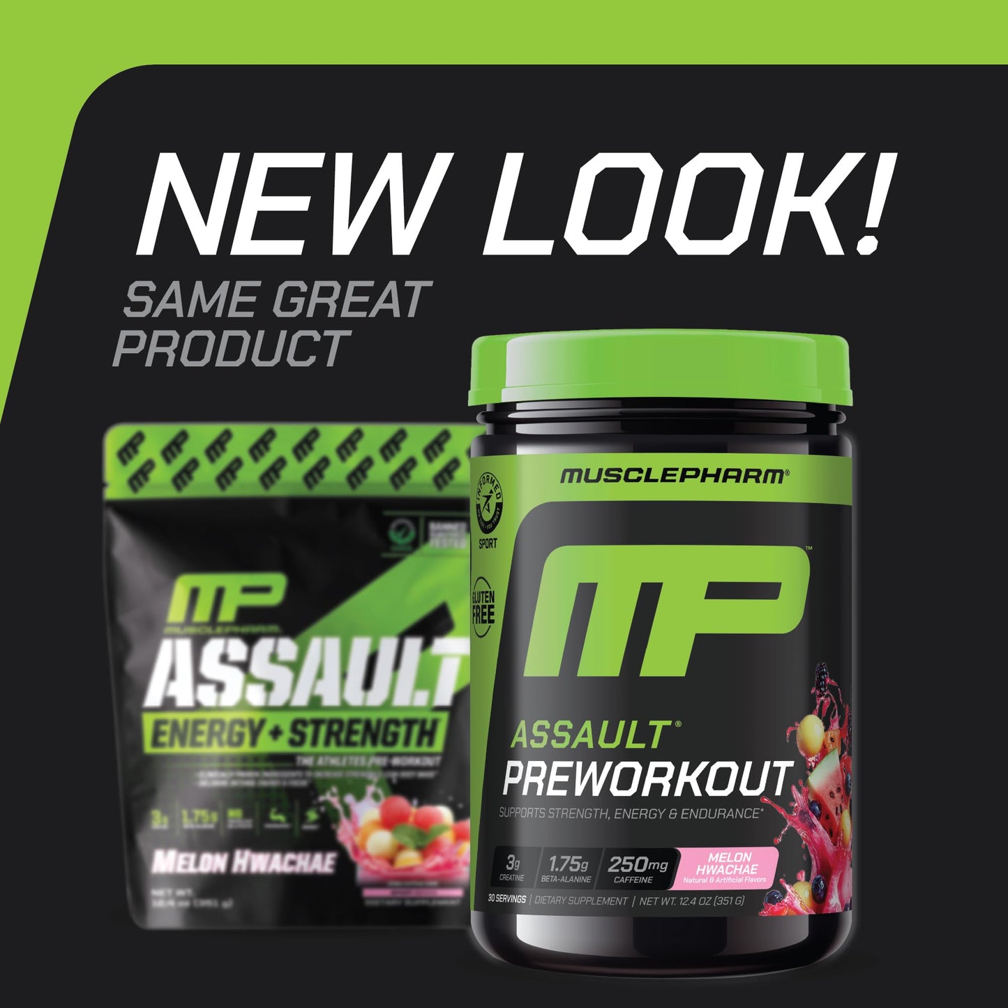 MusclePharm Assault Pre Workout Powder for Men & Women – Energy & Strength Boost Pre-Workout Supplements with Beta Alanine, Caffeine, Creatine & Betaine Anhydrous – 30 Servings, Fruit Punch Flavor