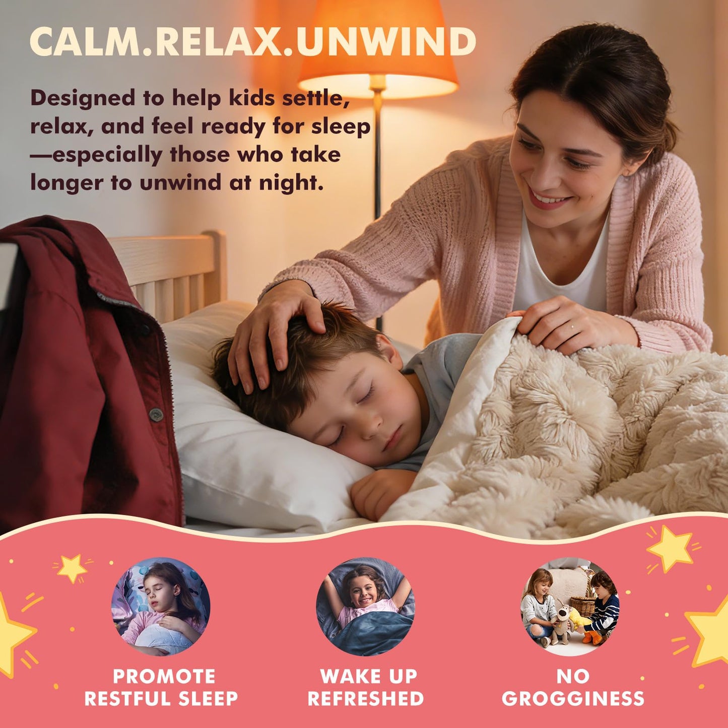 Magnesium Glycinate Liquid Drops for Kids 4+, Magnesium Glycinate 100/200 mg for Sleep, Relaxation & Calm Support, 11 in 1 Natural Gentle Sleep Aid for Kids, Sugar Free Strawberry Flavor, 2 Fl Oz