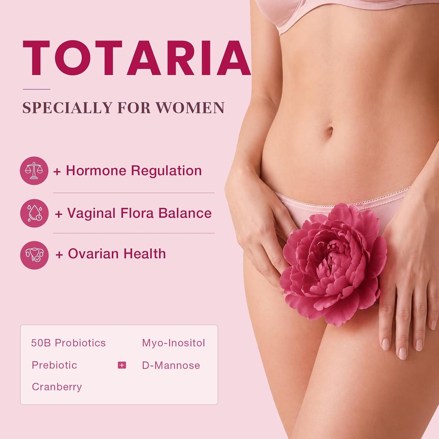 Totaria Multivitamin for Women with Vitamin A,B,C,D3,E,K2, Biotin, Collagen, Magnesium, Ashwagandha, Omega-3, Probiotic, Energy, Beauty, Stress, Calm, 30 Servings