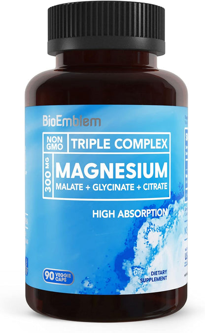 BioEmblem Triple Magnesium Complex Pair with Vitamin D3 K2