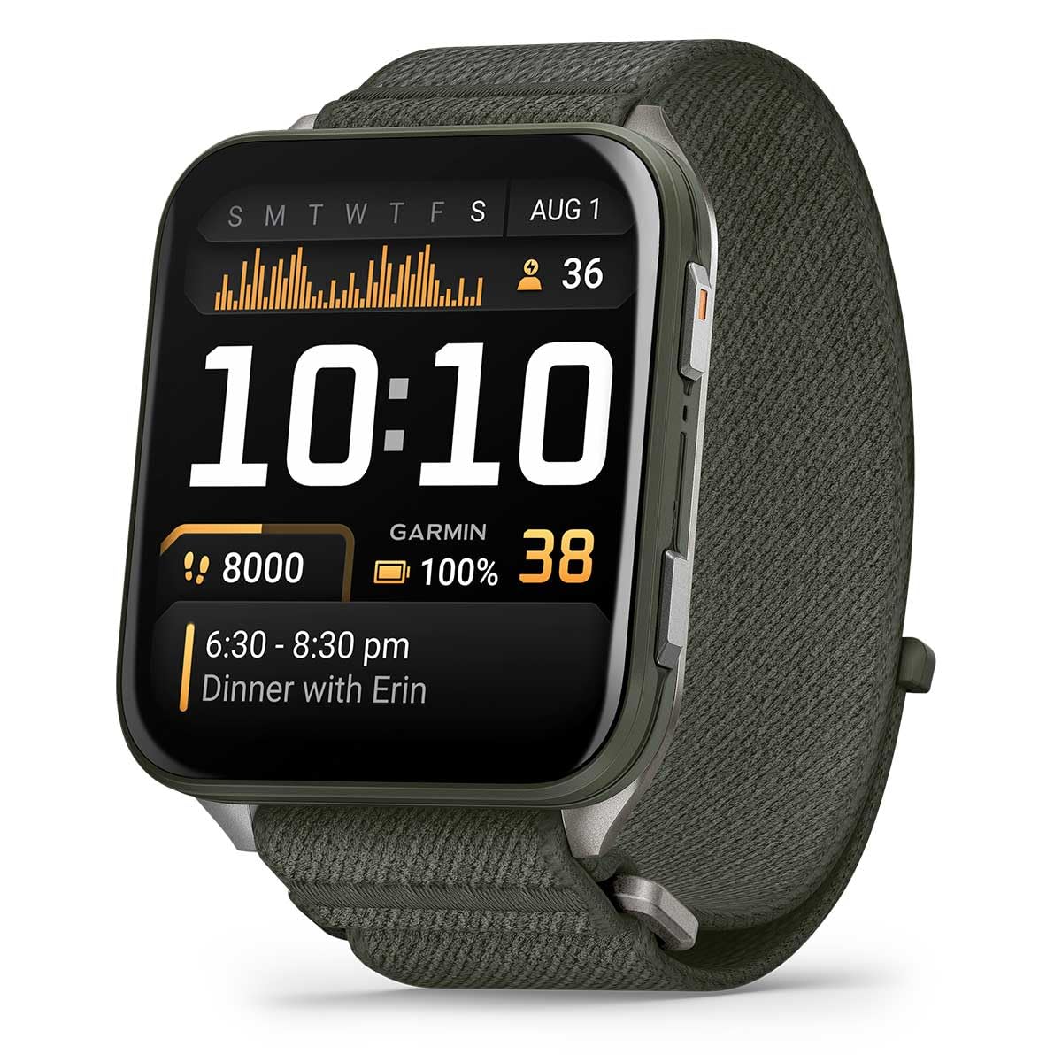 PlayBetter Garmin Venu X1 (Moss/Titanium) Fitness GPS Smartwatch Bundle - 2" Thin AMOLED Display, Advanced Health and Fitness 5000mAh Portable Charger & HD Screen Protectors