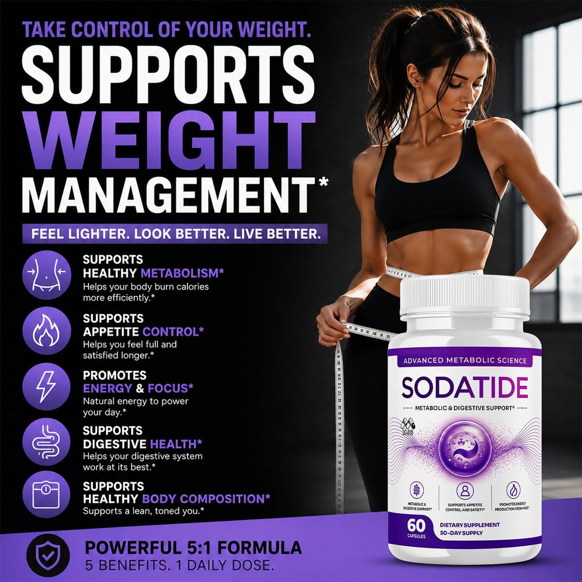 Sodatide Capsules , Soda Tide Weight Management Pills 2-Pack 120 Capsules