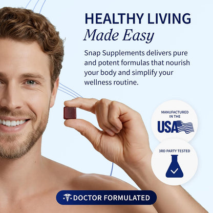 Snap Supplements Prostate Health + Nitric Oxide Bundle, 60 Soft Chews Each | Plant Sterols, Stinging Nettle Root & Reishi Mushroom + Beet Root Natural Chews, Pomegranate-Berry + Mixed Berry Flavors