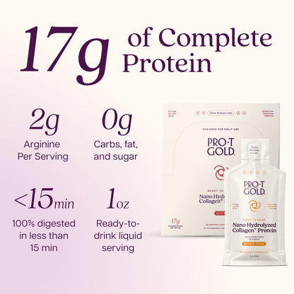 Liquid Collagen Protein Shot, Berry, 17g Protein, 24 pk | Nano Hydrolyzed Grass Fed Collagen, 0g Carbs, Hair, Skin & Nails, Amino Acids, Sugar Free, Gluten Free, 1 fl oz Shots