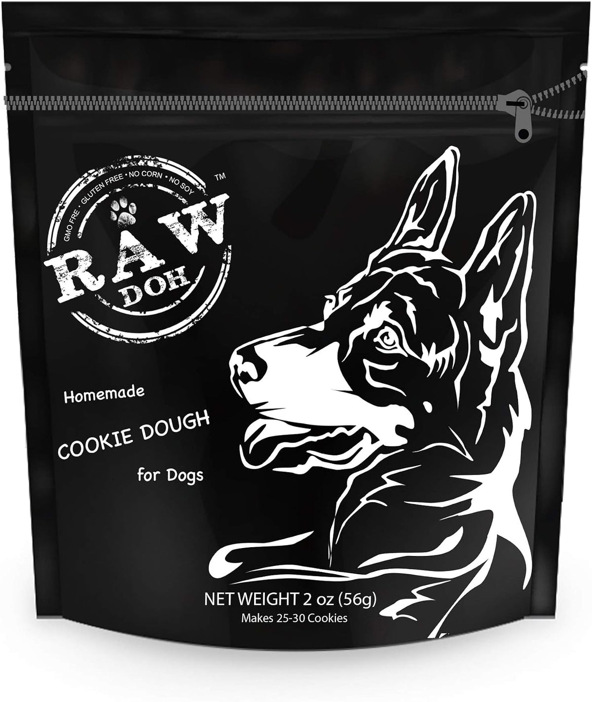 Raw Doh - 2oz Travel Size Non-Bake Homemade Cookie Dough for Dogs