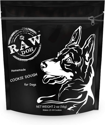 Raw Doh - 2oz Travel Size Non-Bake Homemade Cookie Dough for Dogs
