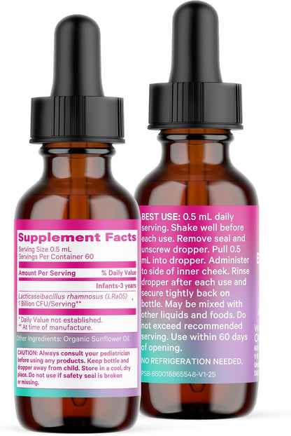 Pink Stork Baby Probiotic Drops, Newborn, Infant & Toddler Probiotics to Help Aid Digestion and Constipation Support, Newborn Essentials - 1 fl oz, 2 Month Supply