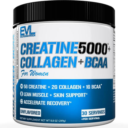 Evlution Nutrition Creatine 5000 - Supports Faster Recovery Lean Muscle Growth & Performance - Pre & Post Workout Powder - 5000mg Pure Creatine Monohydrate Per Serving - 60 Servings - Unflavored