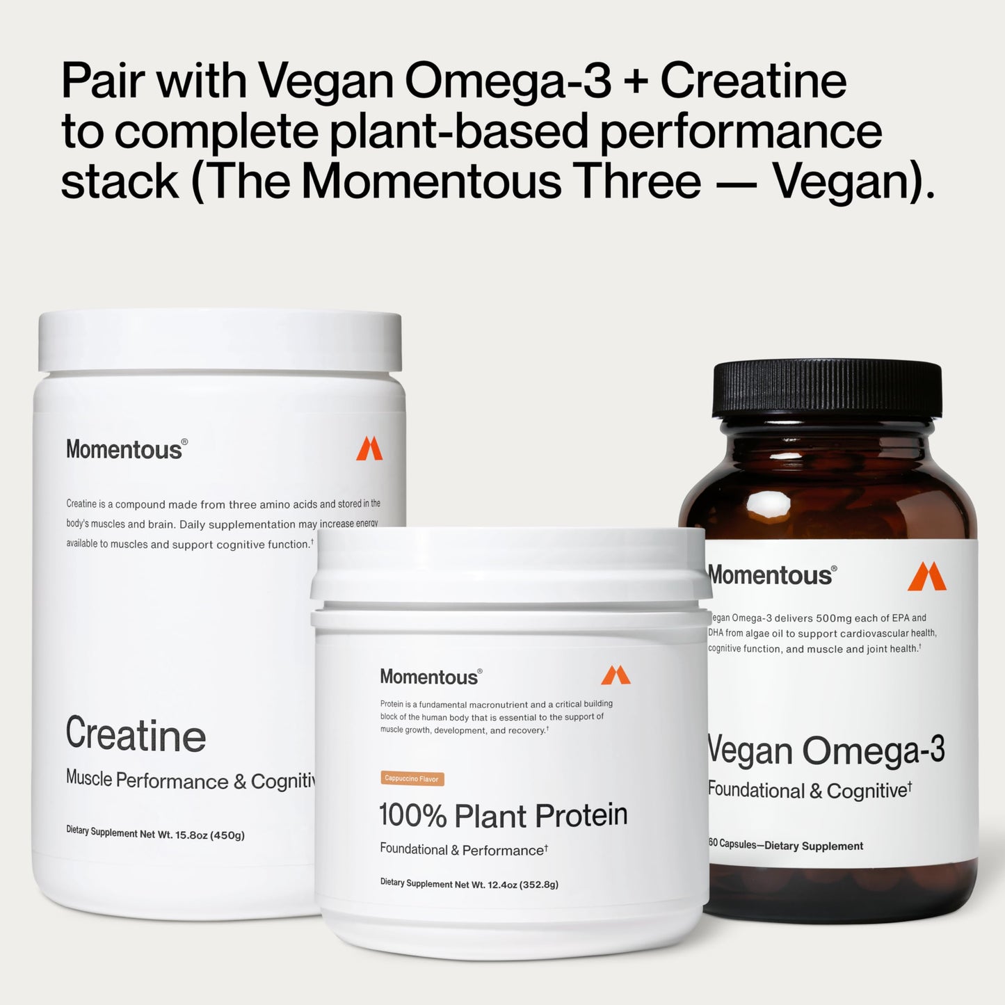 Momentous Vegan Protein Powder, 20g Pea & Rice Blend Protein, Chocolate | Complete Amino Acid Profile to Support Lean Muscle Growth, NSF Certified for Sport, Non-GMO & Gluten-Free (22 Servings)
