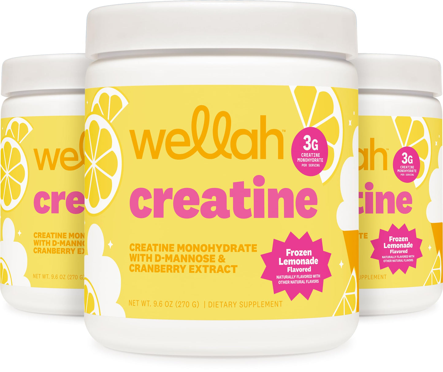 Wellah Creatine for Women - Creatine Monohydrate with Dandelion & Cranberry Extract (50 Servings, Strawberry Lemonade) | Creatine Monohydrate with Dandelion & Cranberry Extract