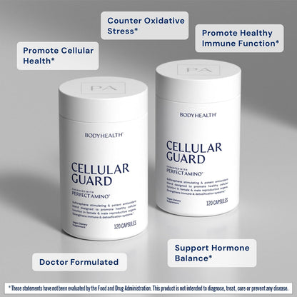 BodyHealth Cellular Guard - 100mg Vitamin C, 80mg Calcium | Sulforaphane Activation & Antioxidant Support | Promotes Cellular Health, Immune Resilience & Detox Pathways - 120 Capsules