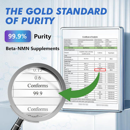 NMN 1000mg Supplement - 99.9% Purity Beta-Nicotinamide Mononucleotide for Men & Women - NAD+ Boost, Healthy Aging & Cellular Energy - 60 Veggie Capsules