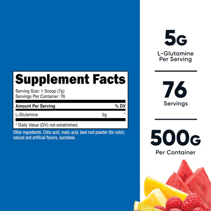 Nutricost L-Glutamine Powder (500 Grams) Unflavored - Gluten Free & Non-GMO, 100 Servings