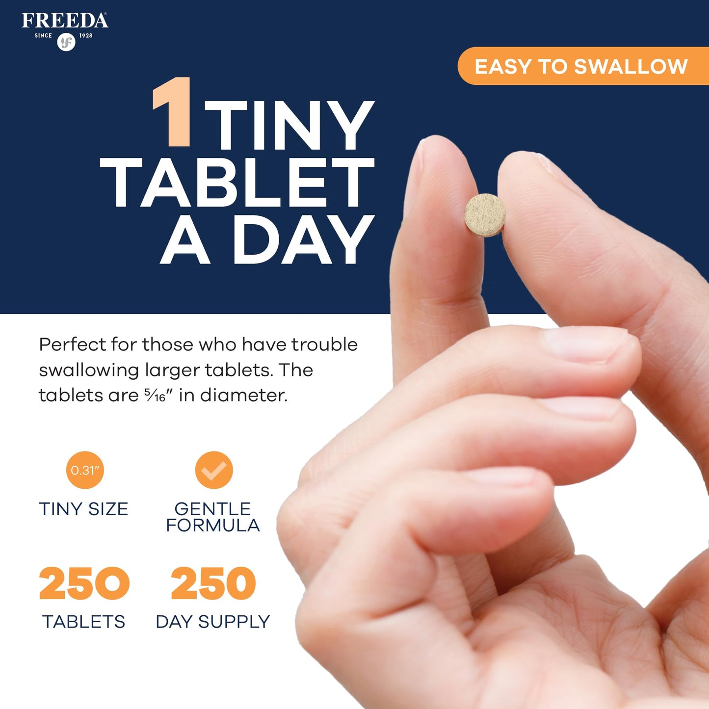 Freeda Iron Supplement - Ferrous Fumarate Iron Tablets | Gentle Ferrous Fumarate Iron Tablets - Support Energy & Red Blood Cells - Easy-To-Swallow - Kosher & Made In USA
