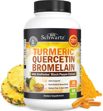 Turmeric Quercetin with Bromelain Supplement - 90 count