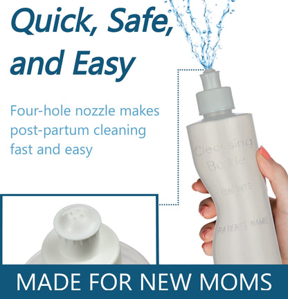 Perineal Squirt Bottle [4 Pack] Refillable Postpartum Lavette Cleansing Irrigation Peri Wash Bottle