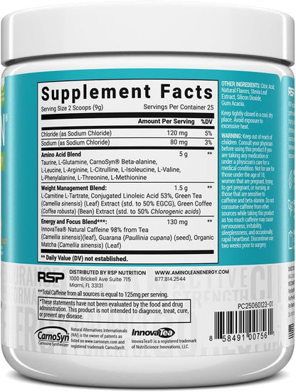 AminoLean Natural Pre Workout Powder & Amino Energy with Vegan BCAA + EAA | Jitter-Free Amino Energy Preworkout with Amino Acids & Weight Management for Women & Men - Naturally Sweetened, Vegan
