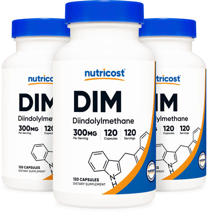 Nutricost DIM (Diindolylmethane) Plus BioPerine 300mg, 120 Vegetarian Capsules - Up to 4 Month Supply, Max Strength DIM Supplement