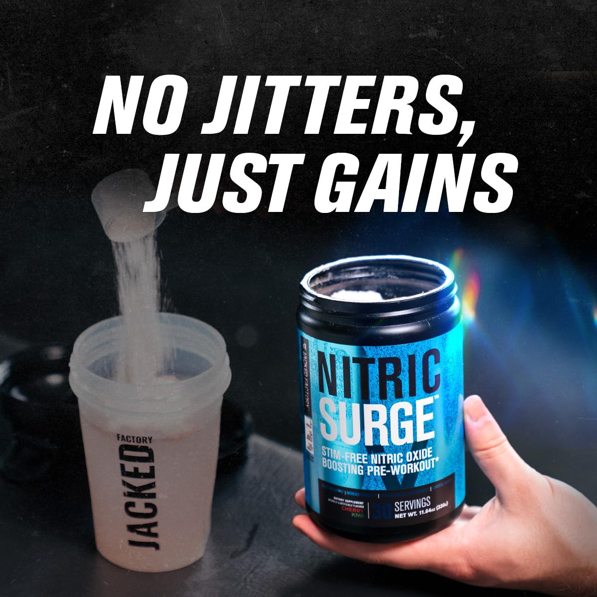 Nitric Surge Stim Free Pre Workout Powder - Caffeine Free Nitric Oxide Supplement