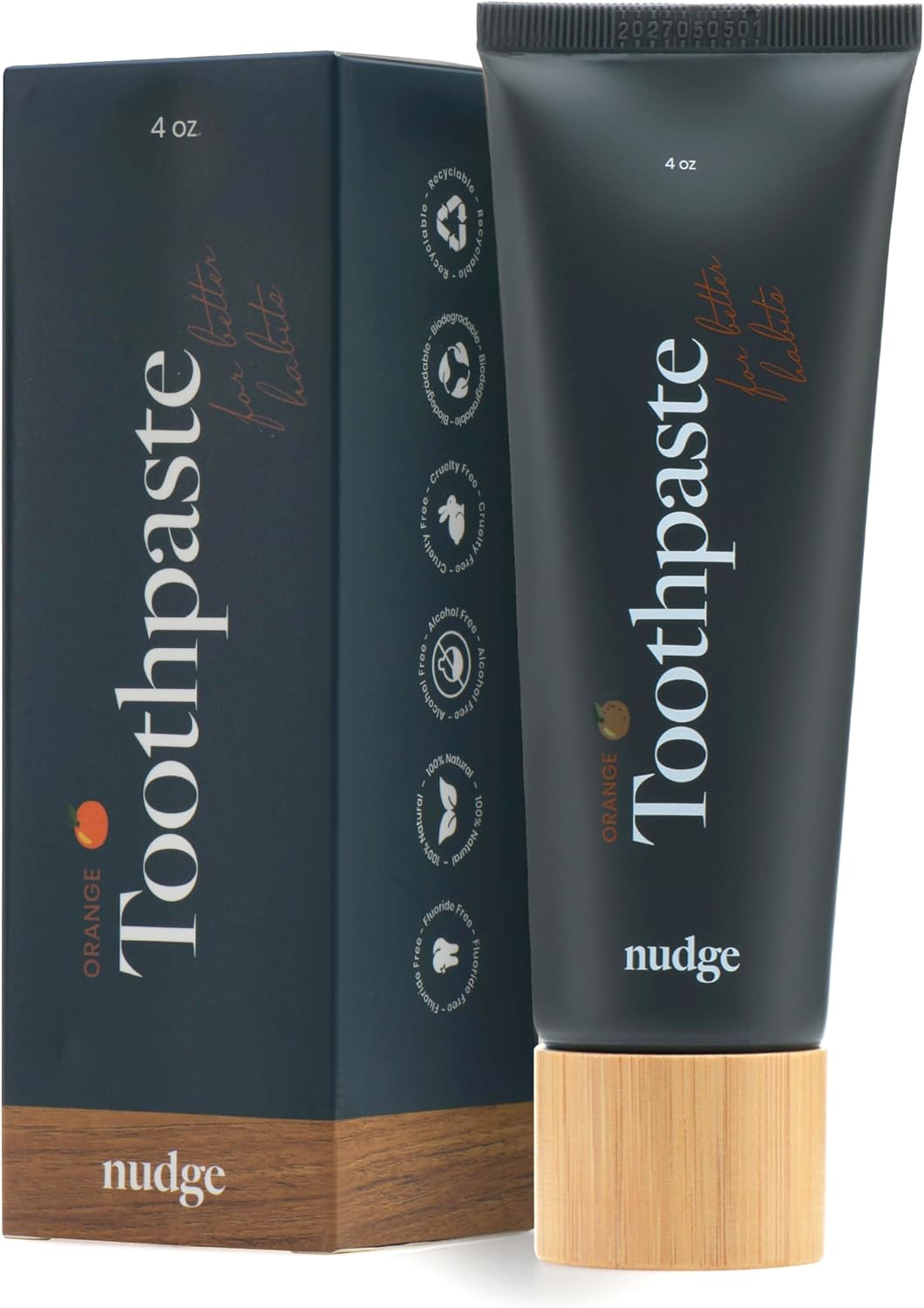 Nudge Nano Hydroxyapatite Toothpaste Orange Mint + Watermelon Mint + 4 Nudge Bamboo Toothbrushes