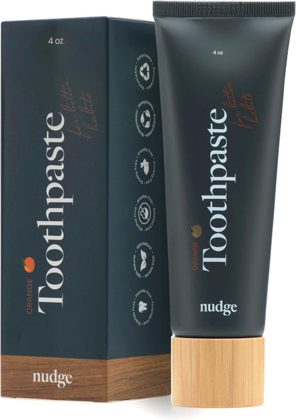 Nudge Nano Hydroxyapatite Toothpaste Orange Mint + Watermelon Mint + 4 Nudge Bamboo Toothbrushes