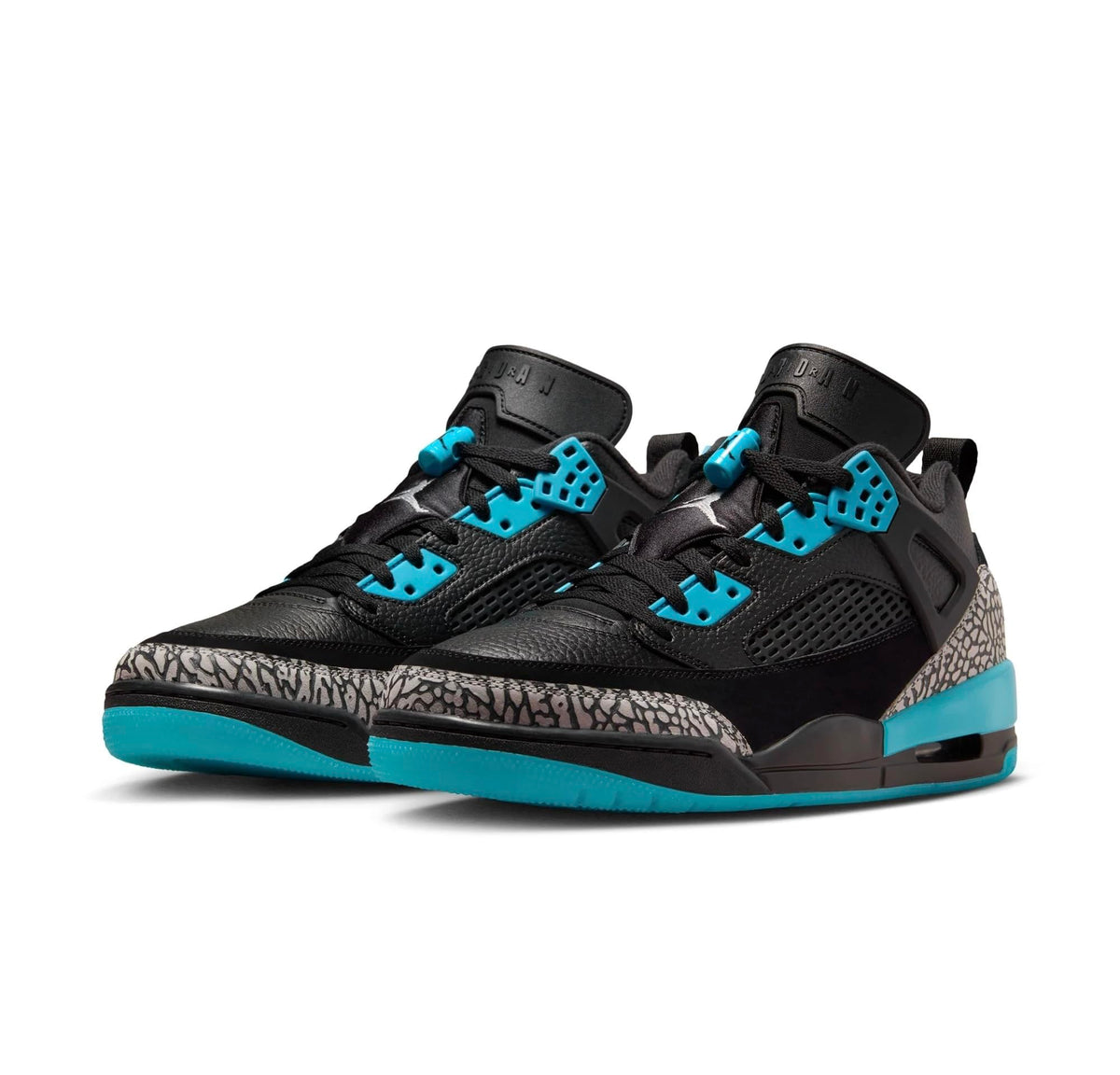 NIKE Jordan Spizike Low Men's Trainers Sneakers, Black Wolf Grey Gamma Blue, 12 US