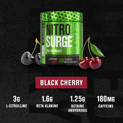 NITROSURGE Pre Workout Supplement - Endless Energy, Instant Strength Gains