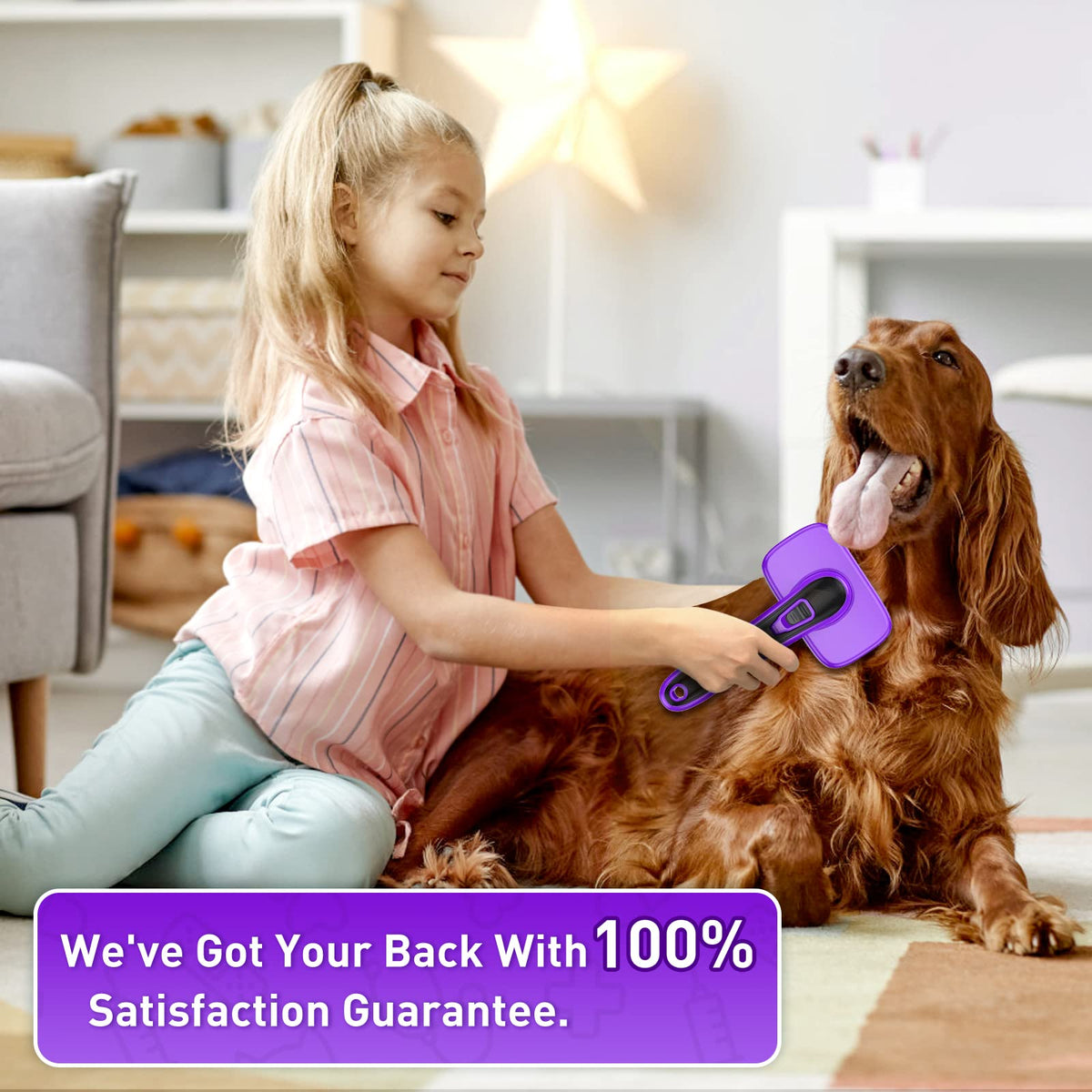WOPQAEM Dogs Cats Self Cleaning Slicker Brush for Shedding & Grooming Any Breed