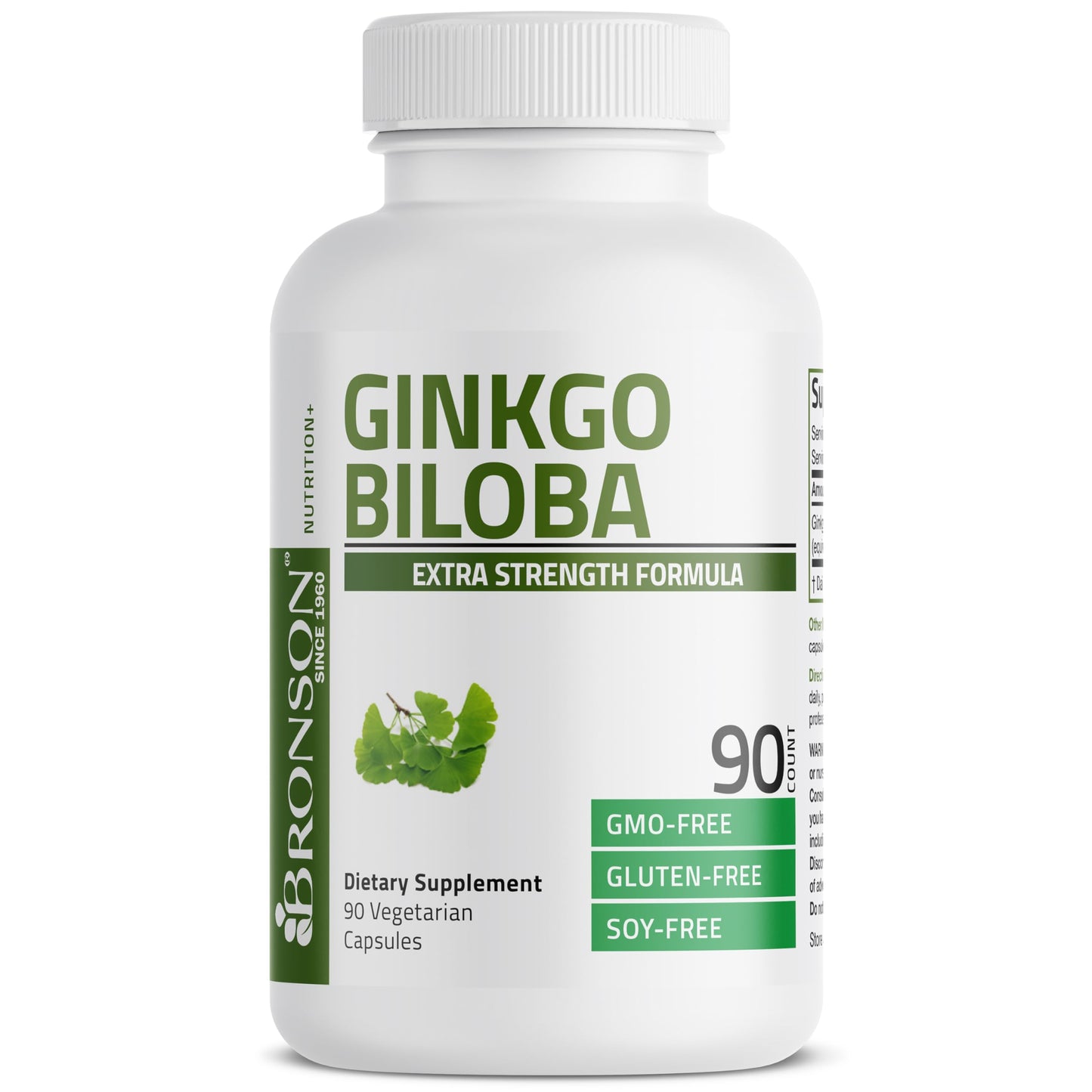 Bronson Ginkgo Biloba Extra Strength Brain & Memory Support 120 Capsules | Vegetarian, Non-GMO, Gluten Free, Soy Free, Memory, Cognitive & Brain Health Support