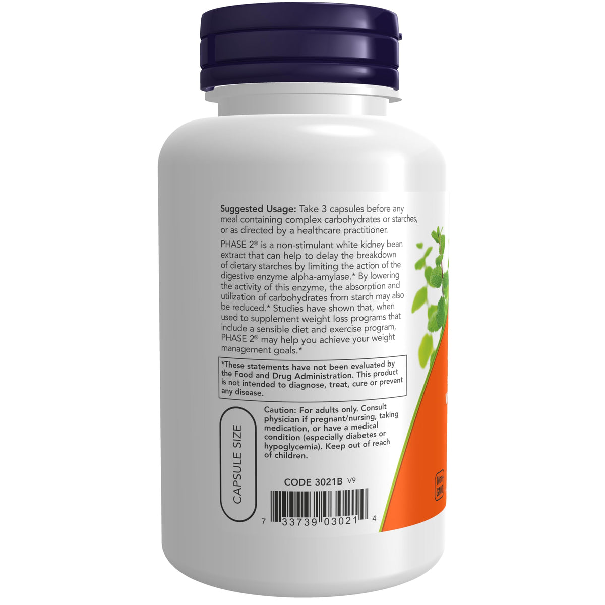 NOW Supplements, Phase 2® (White Kidney Bean Extract) 500 mg, Weight Management