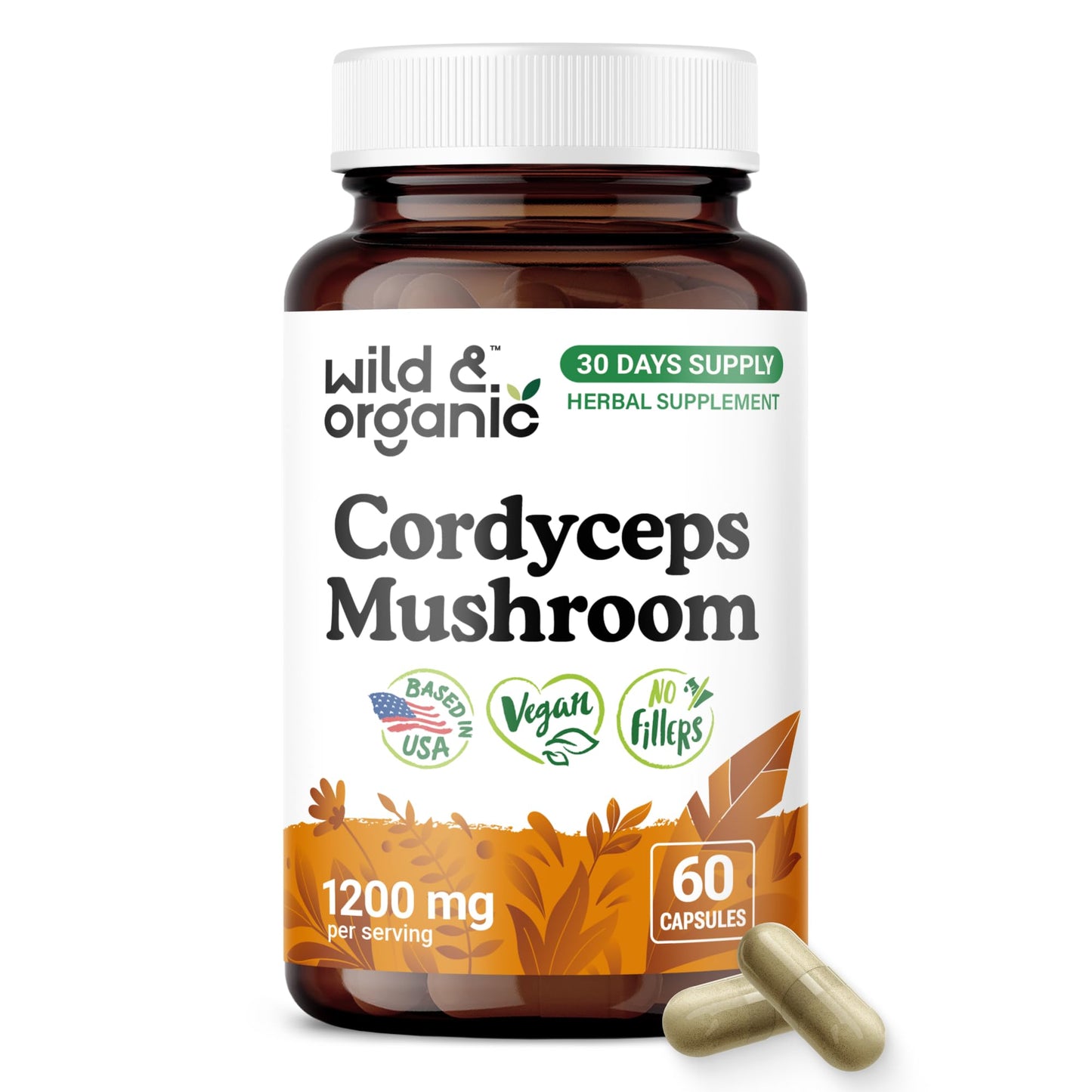 Wild & Organic Cordyceps Mushroom Tincture - Energy & Immune Support - Cordyceps Sinensis Extract Supplement - Liquid Mushroom Drops - Add to Tea & Mix with Powder - Sugar & Alcohol-Free - 4 fl oz