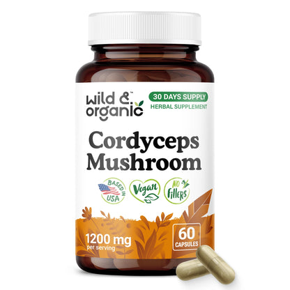 Wild & Organic Cordyceps Mushroom Tincture - Energy & Immune Support - Cordyceps Sinensis Extract Supplement - Liquid Mushroom Drops - Add to Tea & Mix with Powder - Sugar & Alcohol-Free - 4 fl oz