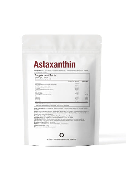 14-in-1 Astaxanthin 12mg & Lutein 40mg with Zeaxanthin Supplements, 6 Month Supply, Fresh Microalgae Source, Supports Eye, Skin, Antioxidant, Joint, Circulatory Health Non-GMO Gluten Free 180 Softgels