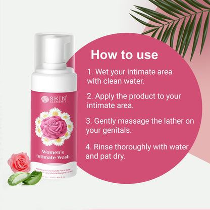 Skin Elements Intimate wash for Women (4.05 Fl Oz.) with Rose & Chamomile Water
