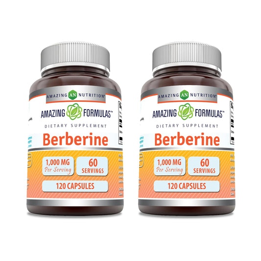 Amazing Formulas Berberine 1000mg Per Serving Capsules Supplement | Non GMO | Gluten Free | Made in USA (360 Count)