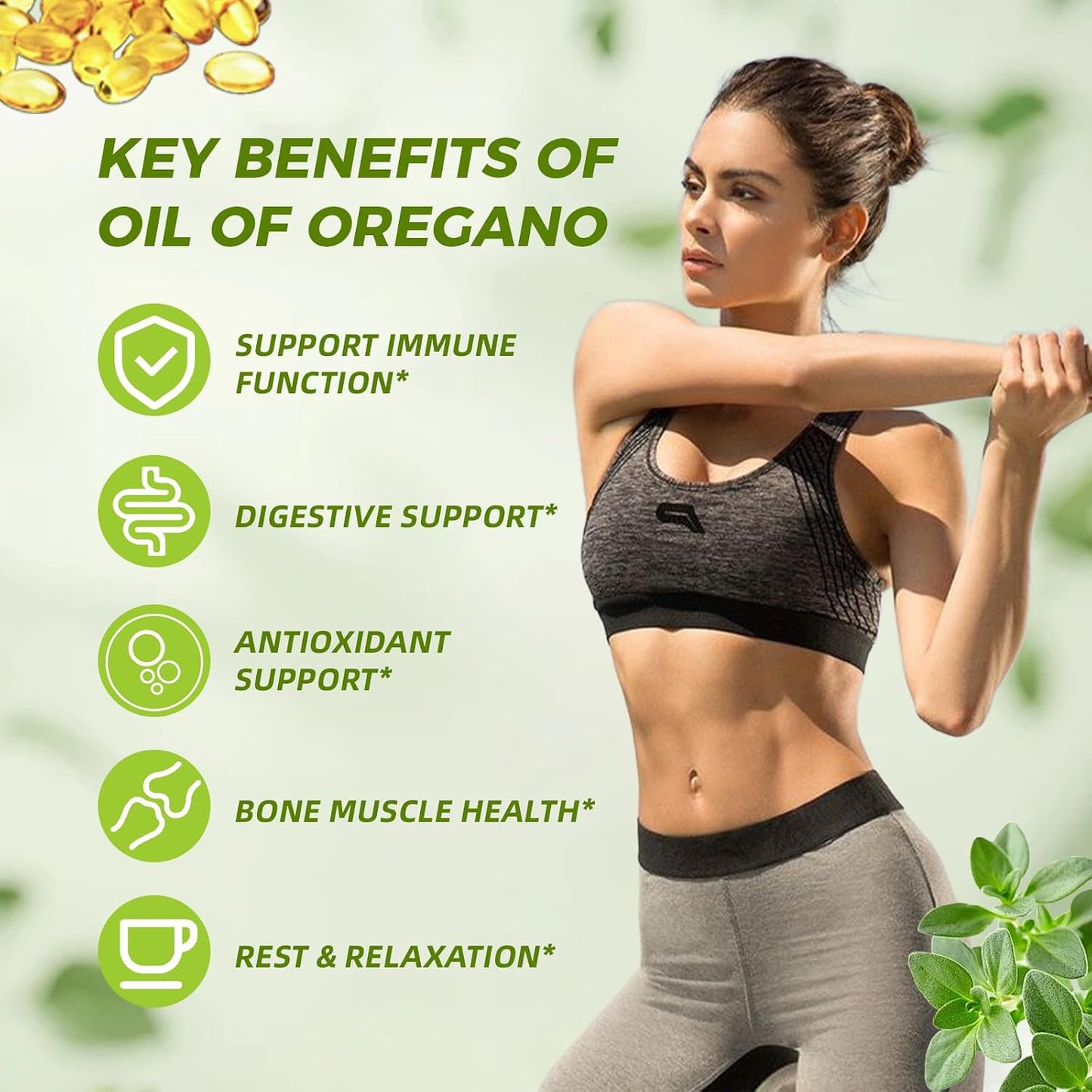 Oregano Oil with Black Seed Oil Softgels – Gluten Free, Non-GMO,150 Softgels, 75-Day Supply