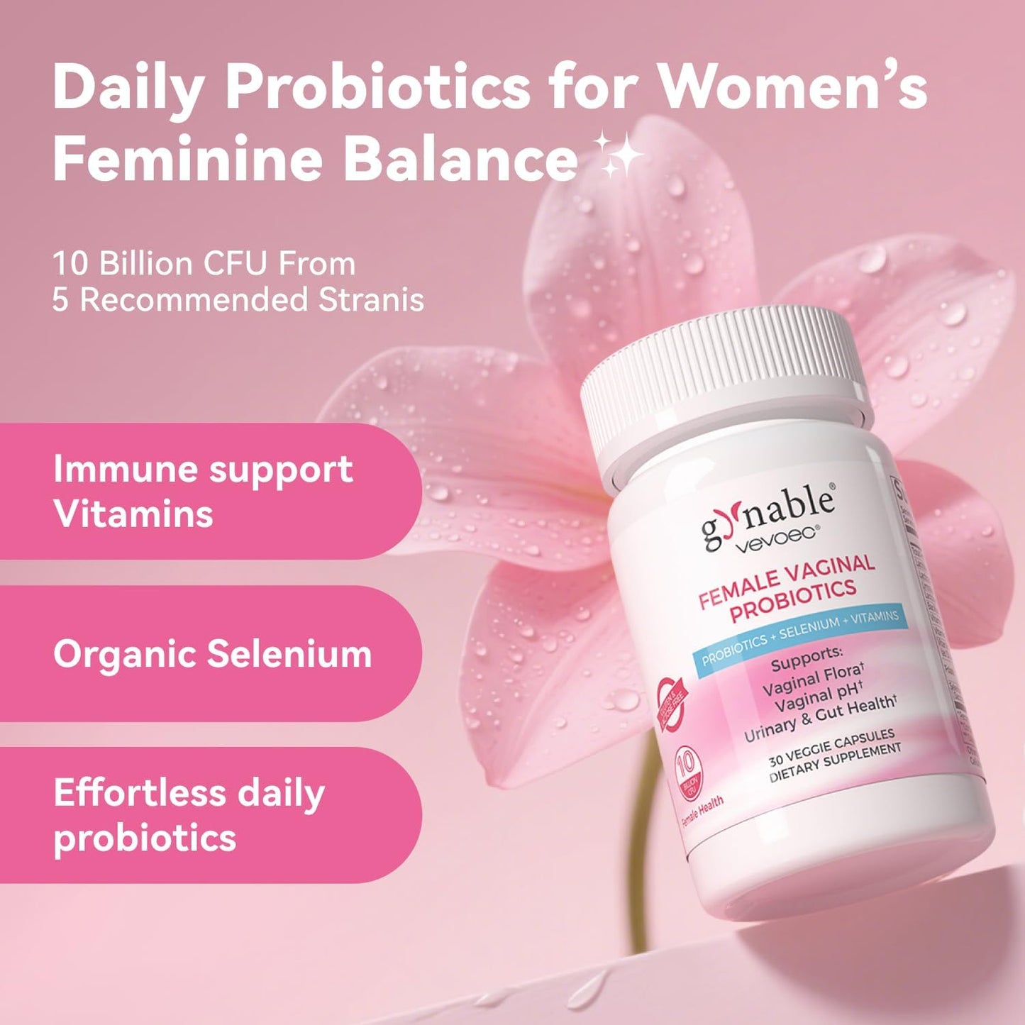 Gynable Female Vaginal Probiotic for Women's Health Bundle (Pack of 2) - Vaginal & Urinary Health Support