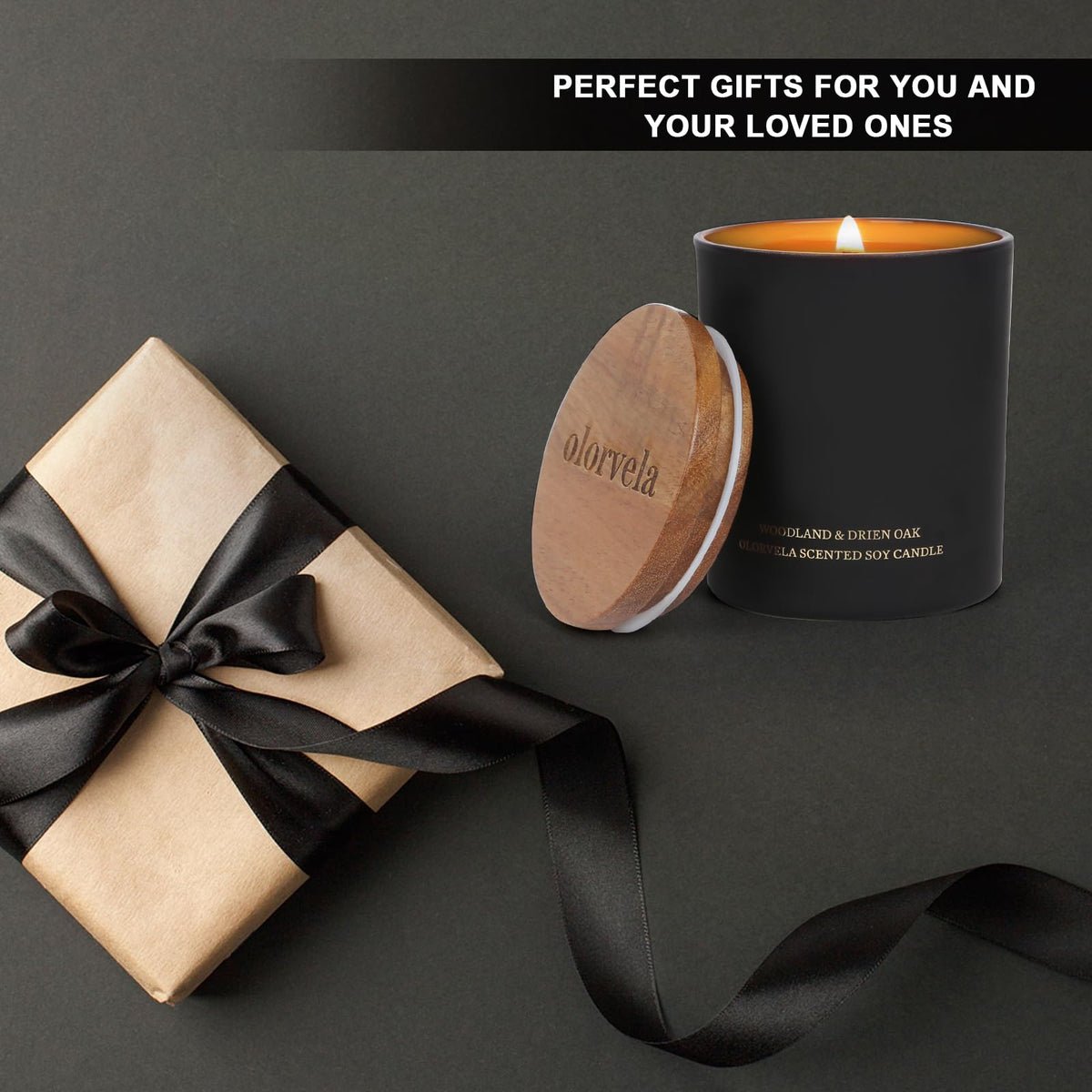 olorvela Candles for Men Wood Wicked Candles for Home Scented Mens Candle Aromatherapy 8oz