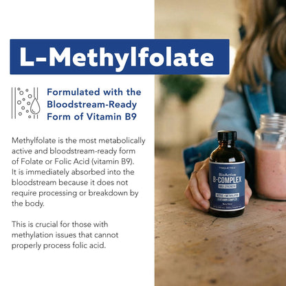 BioActive Vitamin B Complex - Blood Stream Ready, Methylated B Complex - Featuring Methylfolate, 3 BioActive Forms of B12, BenfoPure® B1 & Pantesin® B5 - 12 B Vitamins in Clinical Doses - 60 Servings