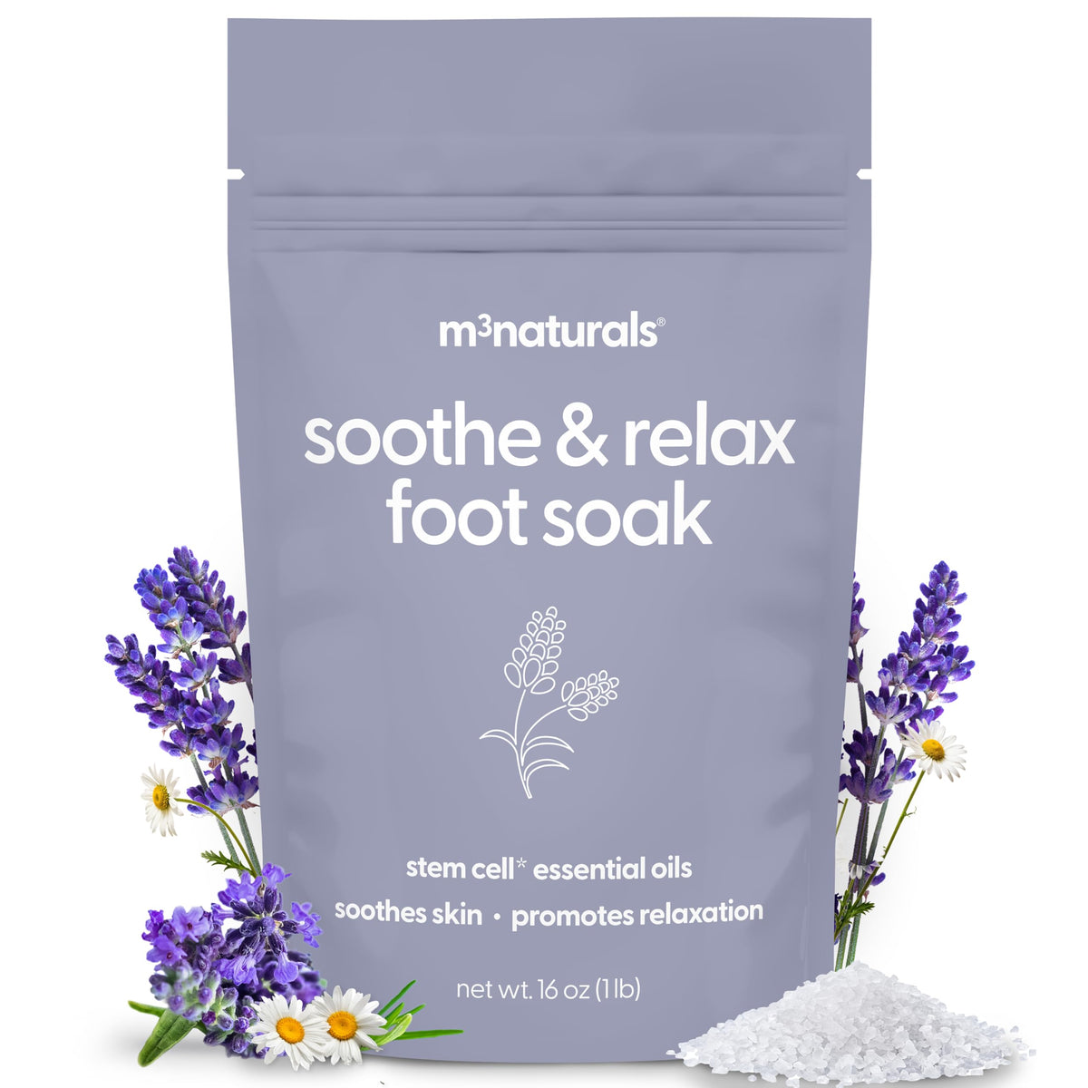 Soothing Tea Tree Oil Foot Soak with Stem Cell and Epsom Salt, 16 oz by M3