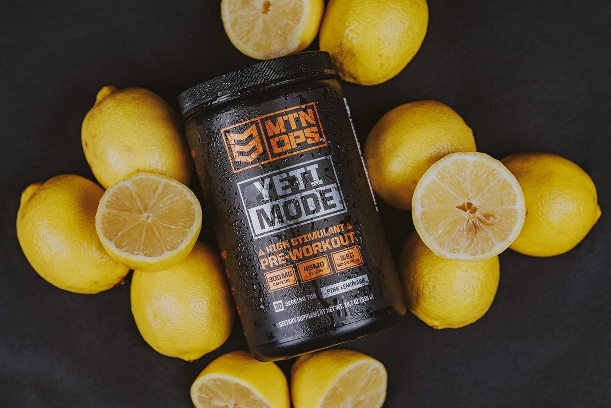 MTN OPS Yeti Mode High Stim Pre-Workout with Creatine, Pink Lemonade